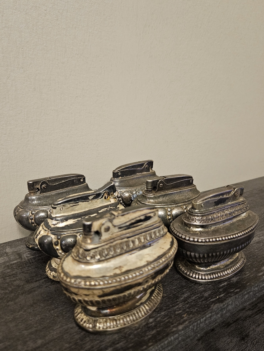 Ronson Antique-Style Silver Decorative Table Lighters LOT of 6